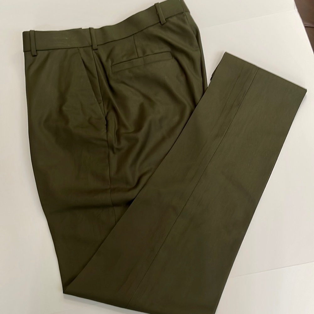 Flat Front Skinny Wool Pants